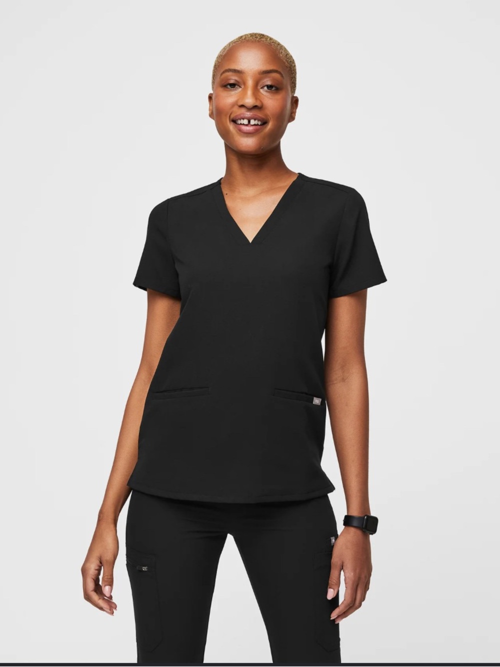 Figs Casma Technical Collections V Neck Scrub Top Black. Size XL Style FW1100.